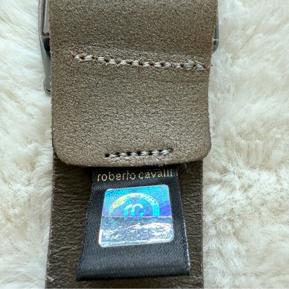 Roberto Cavalli leather grey belt Authentic - Picture 4 of 8